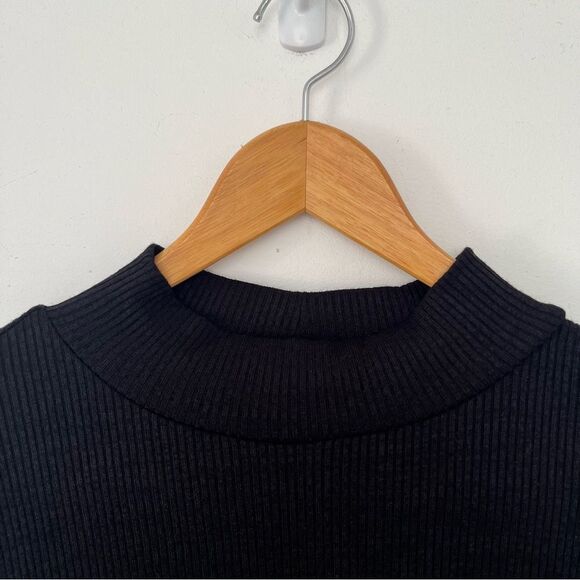 GAP Black Mockneck Ribbed Long Sleeve Knit Sweater Dress - Picture 8 of 9